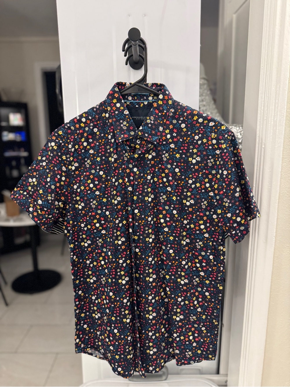 Short-Sleeve Floral Button-Up Shirt